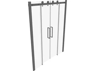 Glass Door 3D Model preview