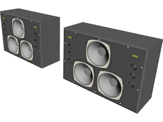Tannoy Dreadnought Studio Monitor Speakers 3D Model preview