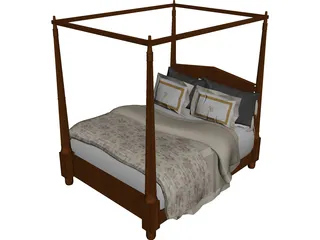 Poster Bed 3D Model preview