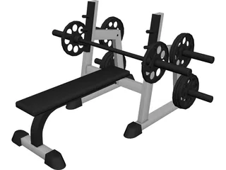Bench Press 3D Model preview