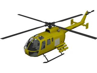 MBB BO 105 3D Model preview