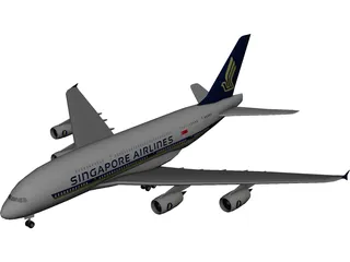 Airbus A380-800 3D Model preview