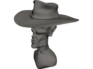 Cowboy Head 3D Model preview