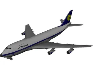 Boeing 747-400 Lufthansa 3D Model preview