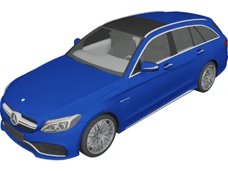Mercedes-Benz C63 AMG W205 Estate (2015) 3D Model preview