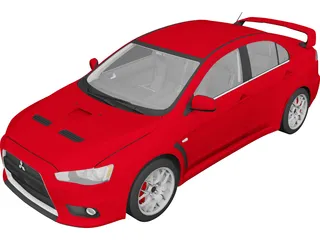 Mitsubishi Lancer Evolution X 3D Model preview