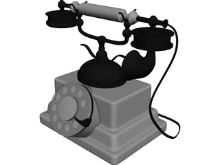 Antique Telephone 3D Model preview