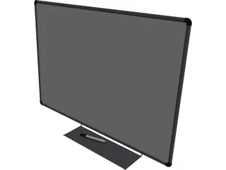 Whiteboard with Pen 3D Model preview