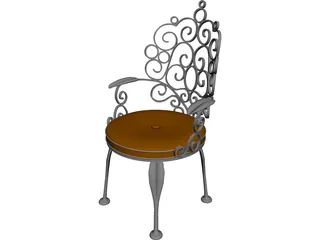 Ornate Patio Chair 3D Model preview