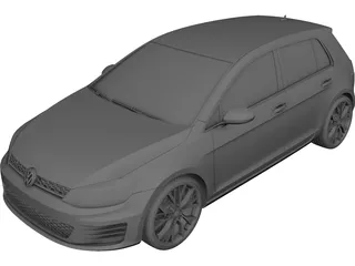 Volkswagen Golf GTI (2010) 3D Model preview