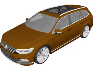 Volkswagen Passat Variant R-Line (2015) 3D Model preview