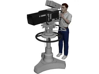 TV Camera with Operator 3D Model preview