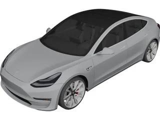 Tesla Model 3 (2018) 3D Model preview