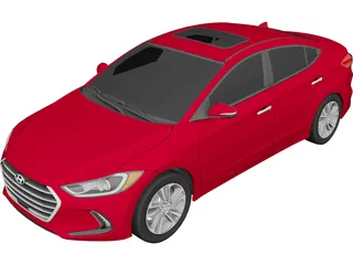 Hyundai Elantra Limited (2017) 3D Model preview
