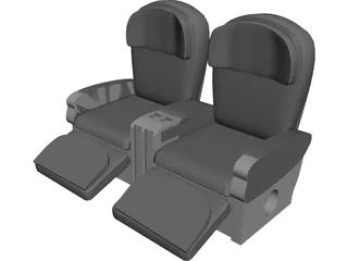 Seats Airplane 3D Model preview
