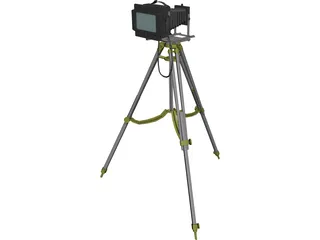 Old Fashion Camera On Tripod 3D Model preview