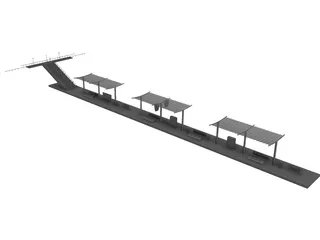 Train Station 3D Model preview