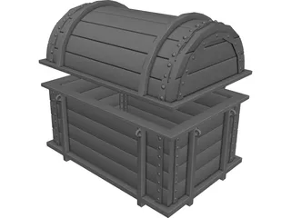 Pirate Treasure Chest 3D Model preview