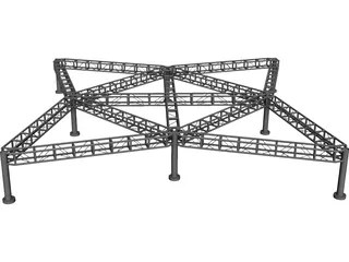 Metal Lighting Rig 3D Model preview