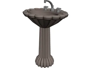 Pedestal Sink 3D Model preview