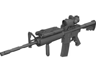 M4A1 Elcan 3D Model preview