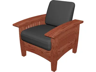Leather Armchair 3D Model preview