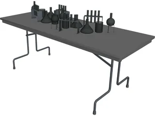 School Lab Table 3D Model preview