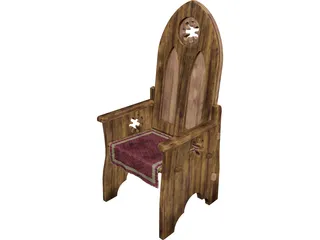 Medieval Chair 3D Model preview