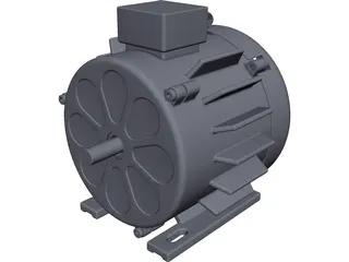 Asynchronous Electric AC Motor 3D Model preview