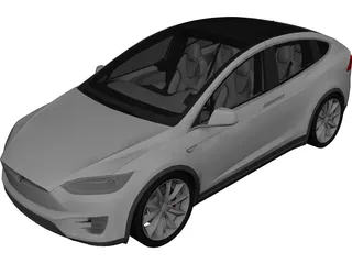 Tesla Model X (2017) 3D Model preview