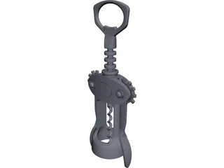 Wine Bottle Opener 3D Model preview