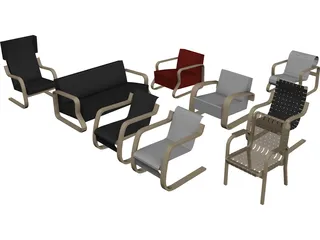 Armchair Collection 3D Model preview