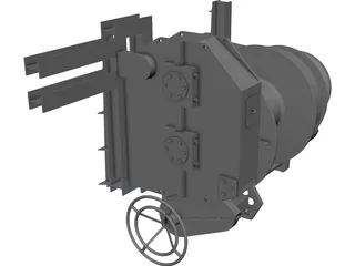 Hydraulic Winch 3D Model preview