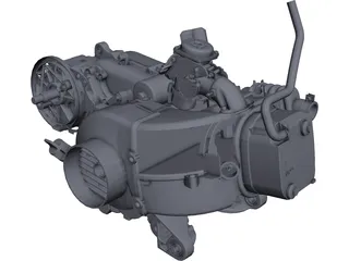 Scooter Engine 100cc 3D Model preview