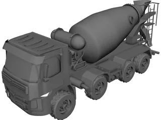 Mixer Truck 3D Model preview