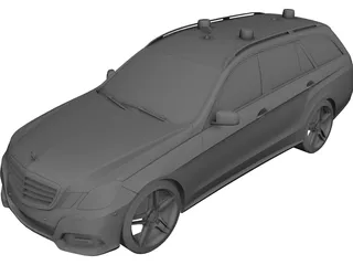 Mercedes E-Class Police 3D Model preview