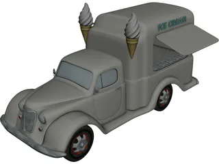 Ice Cream Truck (1950) 3D Model preview
