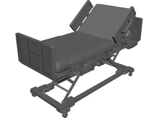 Hospital Bed 3D Model preview