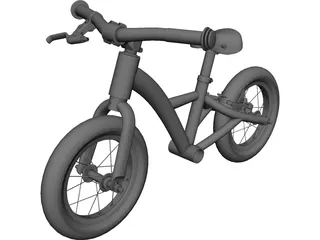 Kids 12inch Balance Bike 3D Model preview