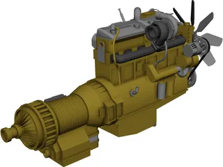 Caterpillar C15 Diesel Engine 3D Model preview