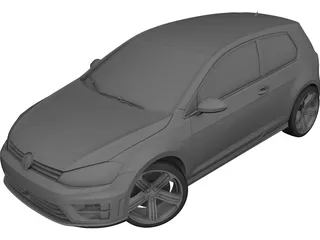 Volkswagen Golf R (2014) 3D Model preview