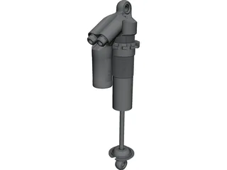 Ohlins TTX25 MkII Shock Absorber 267mm 3D Model preview