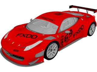 Ferrari 458 GT3 (2014) 3D Model preview