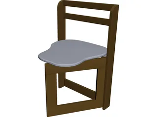 Wooden Folding Chair 3D Model preview