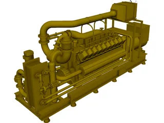 Caterpillar G35 20C V20 2MW 3D Model preview