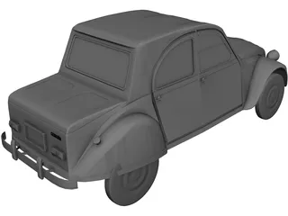 Citroen 2CV AZAM (1969) 3D Model preview