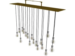 Luster Hanged Pendant Light 3D Model preview