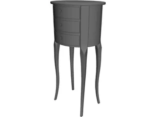 Wooden Antique Table 3D Model preview
