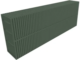Double Shipping Container 3D Model preview