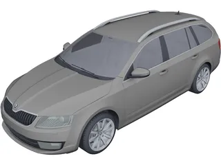 Skoda Octavia Combi (2014) 3D Model preview